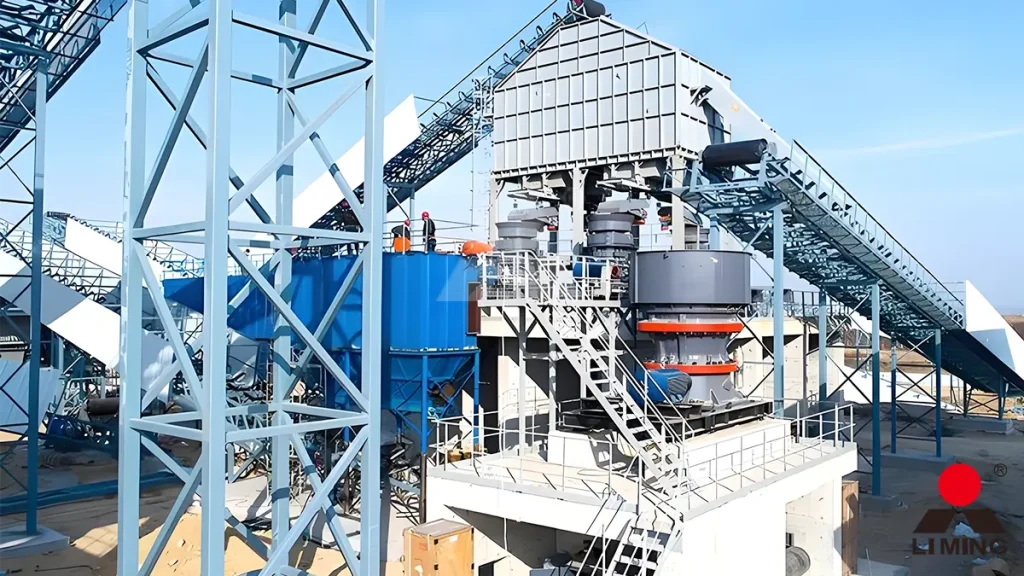 HST series single-cylinder hydraulic cone crusher reducing hard rock into fine aggregate